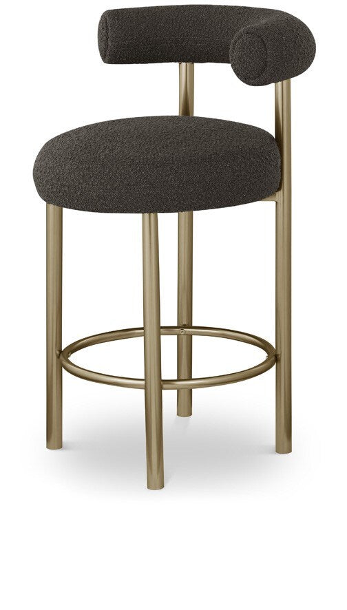 Meridian Furniture - Bordeaux Brown Boucle Fabric Stool (Set of 2) - 547Brown-C veiw 1
