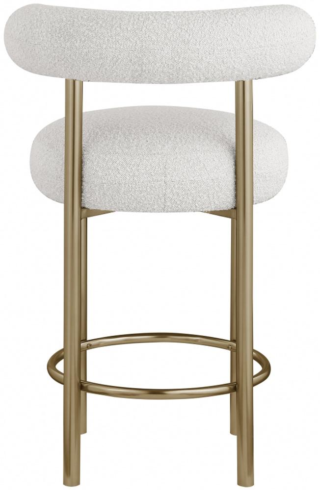 Meridian Furniture - Bordeaux Cream Boucle Fabric Stool (Set of 2) - 547Cream-C veiw 2