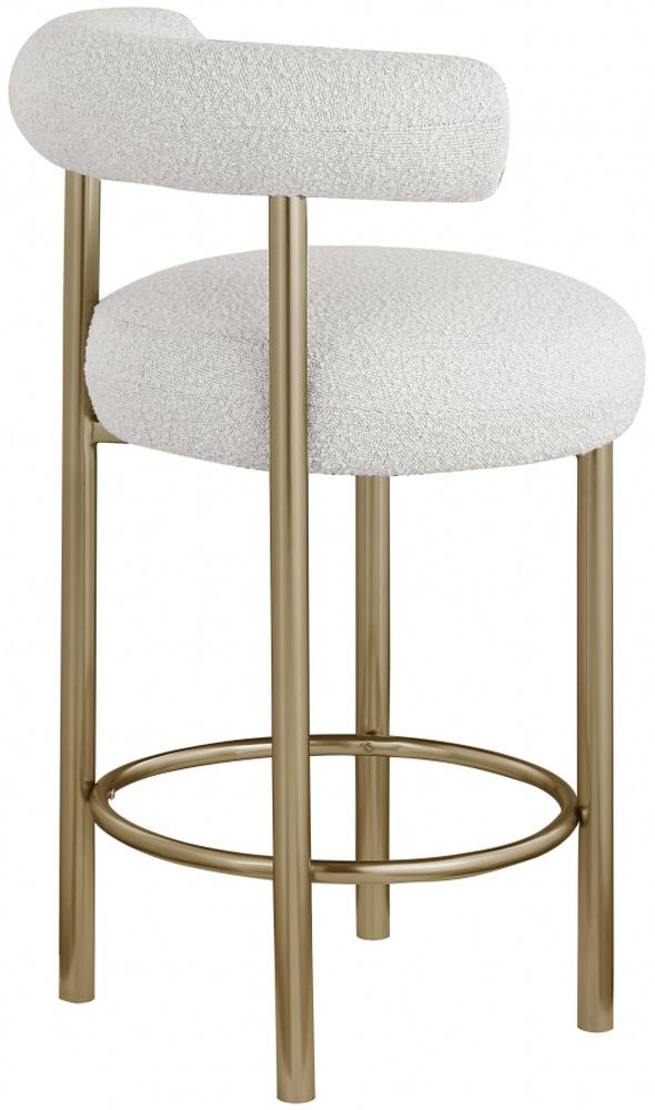 Meridian Furniture - Bordeaux Cream Boucle Fabric Stool (Set of 2) - 547Cream-C veiw 5