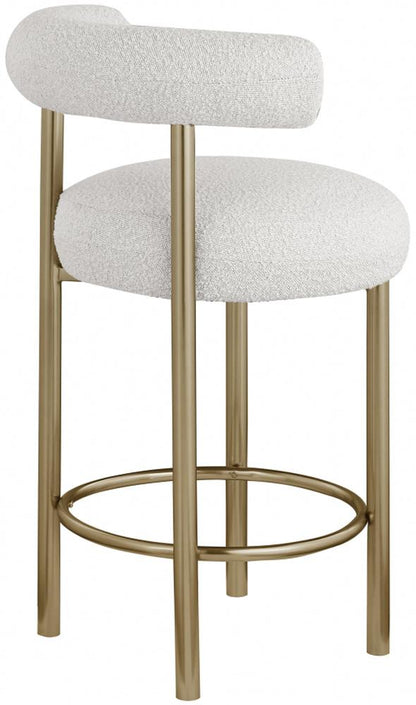 Meridian Furniture - Bordeaux Cream Boucle Fabric Stool (Set of 2) - 547Cream-C veiw 5