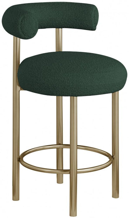 Meridian Furniture - Bordeaux Green Boucle Fabric Stool (Set of 2) - 547Green-C veiw 1
