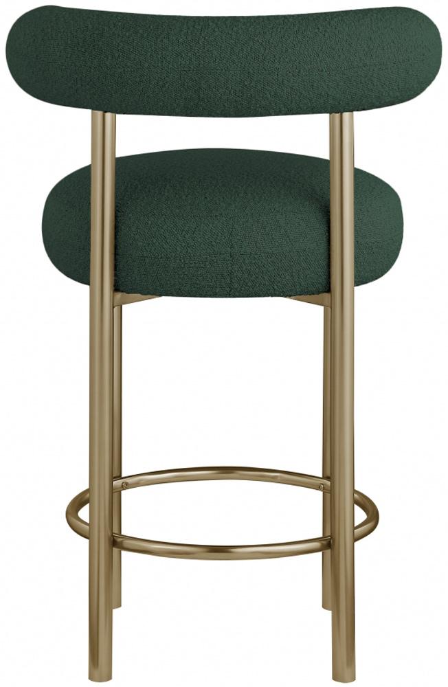 Meridian Furniture - Bordeaux Green Boucle Fabric Stool (Set of 2) - 547Green-C veiw 2
