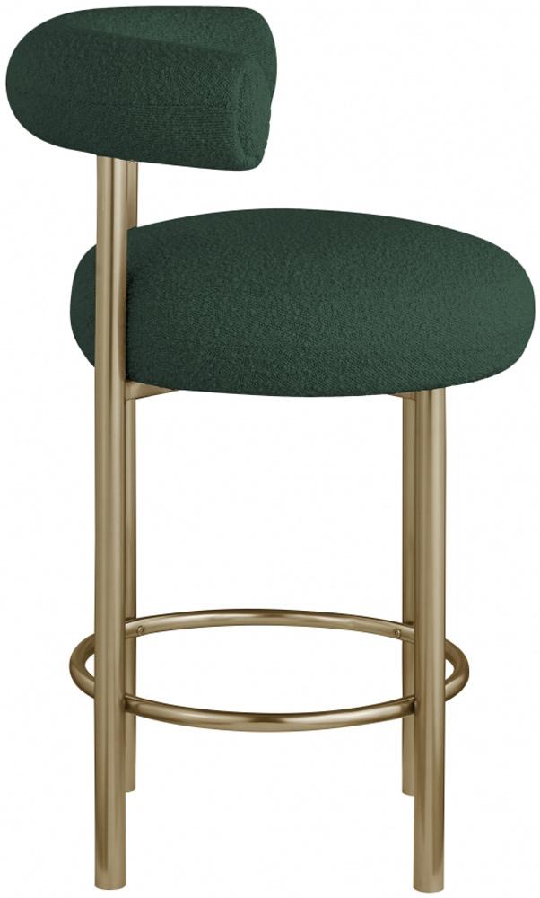 Meridian Furniture - Bordeaux Green Boucle Fabric Stool (Set of 2) - 547Green-C veiw 4