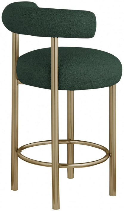 Meridian Furniture - Bordeaux Green Boucle Fabric Stool (Set of 2) - 547Green-C veiw 5