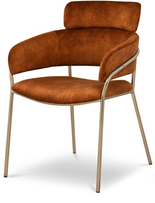 Meridian Furniture - Yara Cognac Velvet Dining Chair (Set of 2) - 549Cognac-C veiw 1