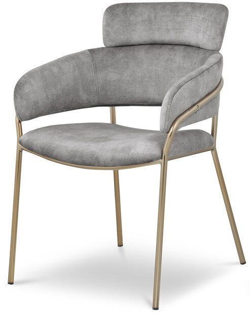 Meridian Furniture - Yara Grey Velvet Dining Chair (Set of 2) - 549Grey-C veiw 1