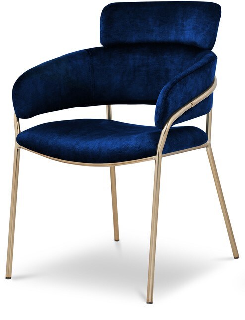 Meridian Furniture - Yara Navy Velvet Dining Chair (Set of 2) - 549Navy-C veiw 1