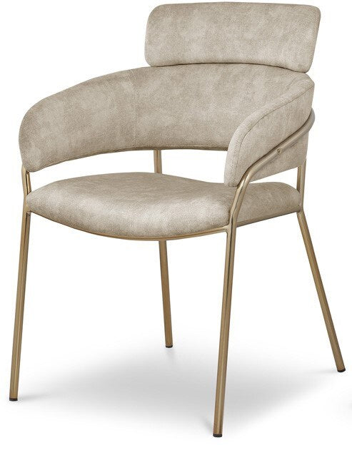 Meridian Furniture - Yara Stone Velvet Dining Chair (Set of 2) - 549Stone-C veiw 1