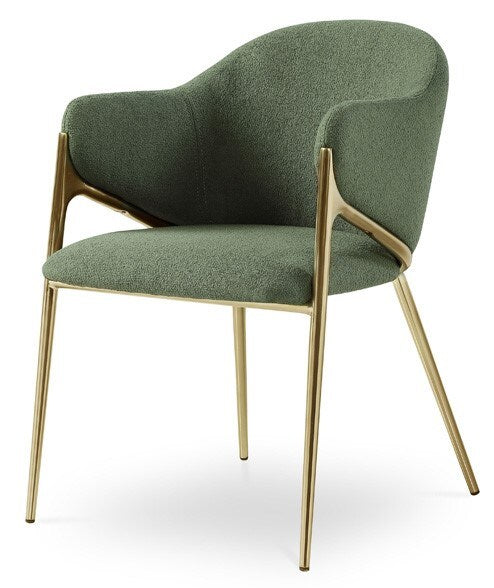 Meridian Furniture - Nial Green Boucle Fabric Dining Chair (Set of 2) - 559Green-C veiw 1