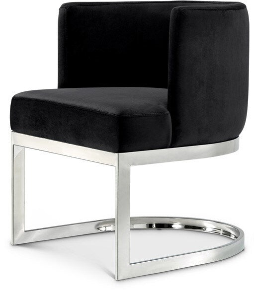 Meridian Furniture - Gianna Black Velvet Dining Chair - 734Black-C veiw 1