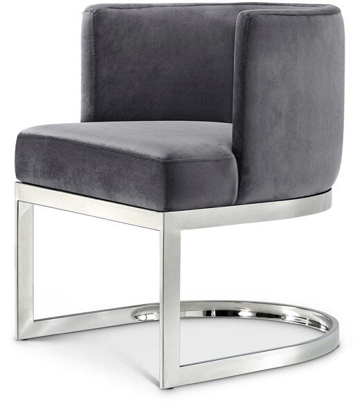 Meridian Furniture - Gianna Grey Velvet Dining Chair - 734Grey-C veiw 1