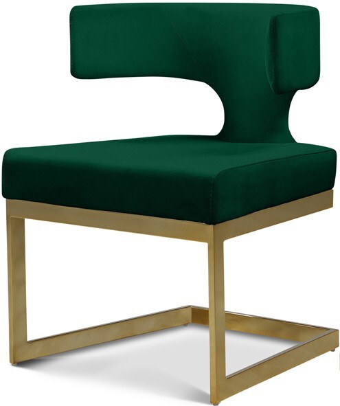 Meridian Furniture - Alexandra Green Velvet Dining Chair - 953Green-C veiw 1