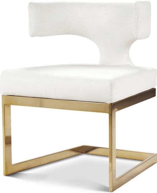 Meridian Furniture - Alexandra White Vegan Leather Dining Chair - 953White-C veiw 1