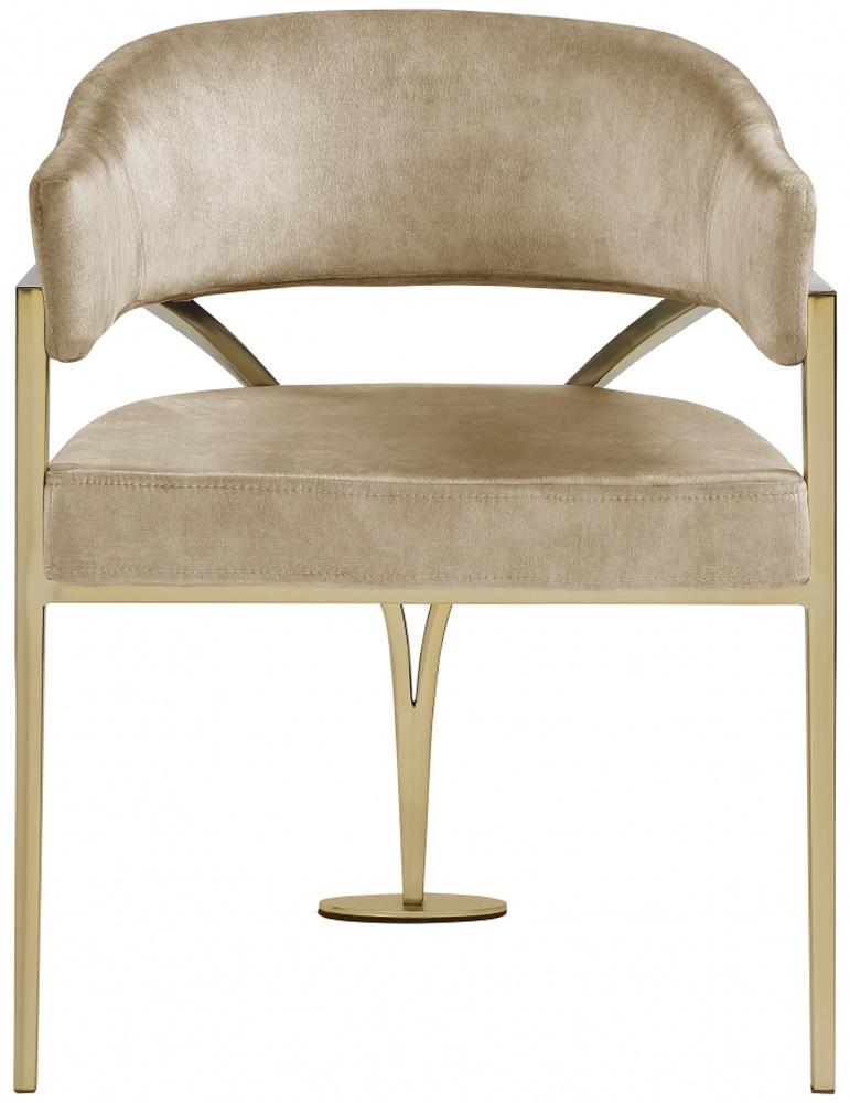 Meridian Furniture - Madelyn Beige Velvet Dining Chair (Set of 2) - 553Beige-C veiw 3