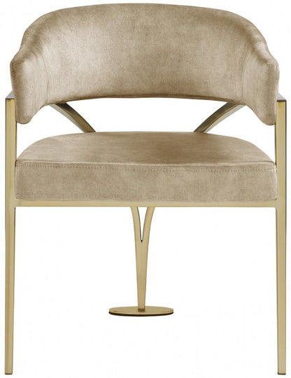 Meridian Furniture - Madelyn Beige Velvet Dining Chair (Set of 2) - 553Beige-C veiw 3
