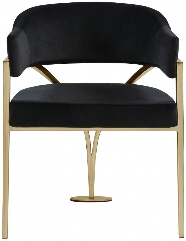 Meridian Furniture - Madelyn Black Velvet Dining Chair (Set of 2) - 553Black-C veiw 3
