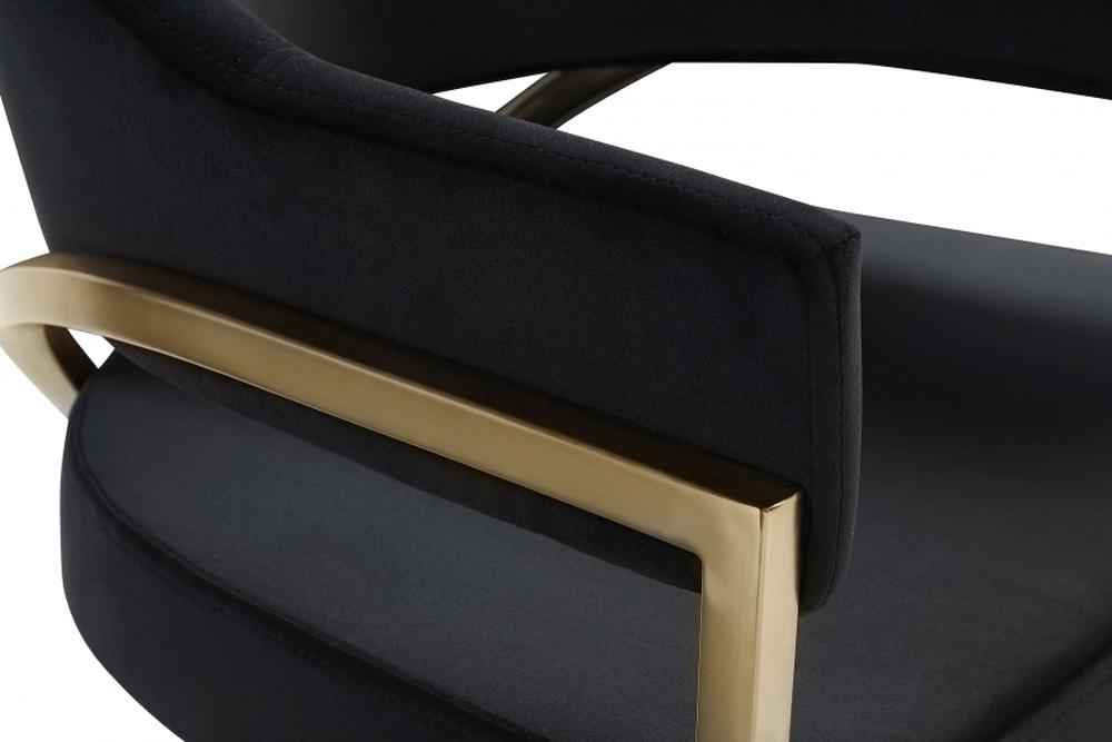 Meridian Furniture - Madelyn Black Velvet Dining Chair (Set of 2) - 553Black-C veiw 4