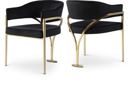 Meridian Furniture - Madelyn Black Velvet Dining Chair (Set of 2) - 553Black-C veiw 5