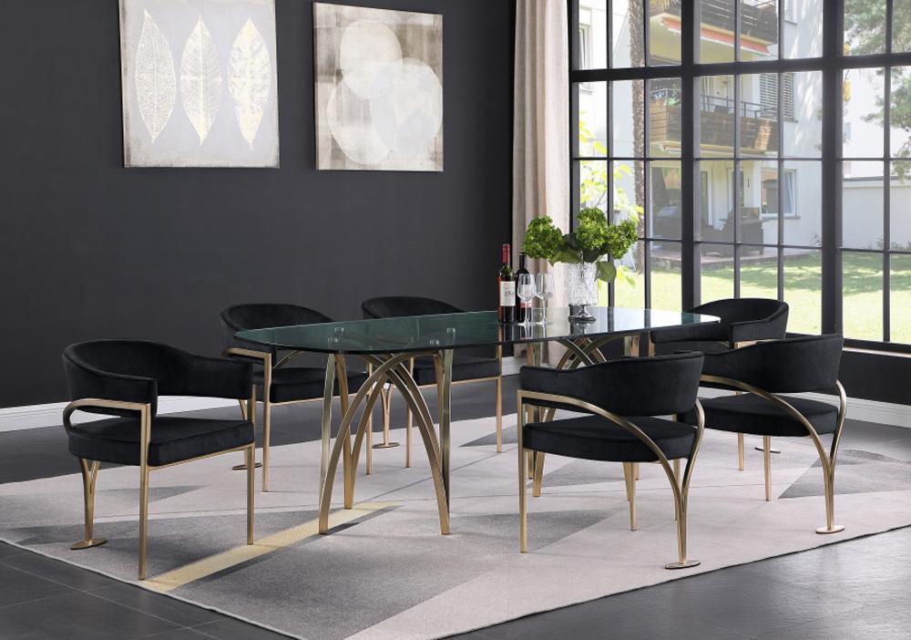 Meridian Furniture - Madelyn Black Velvet Dining Chair (Set of 2) - 553Black-C veiw 6