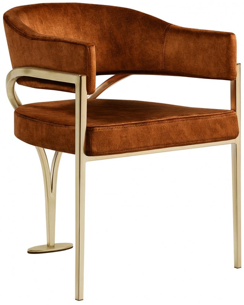 Meridian Furniture - Madelyn Cognac Velvet Dining Chair (Set of 2) - 553Cognac-C veiw 1