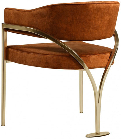 Meridian Furniture - Madelyn Cognac Velvet Dining Chair (Set of 2) - 553Cognac-C veiw 2