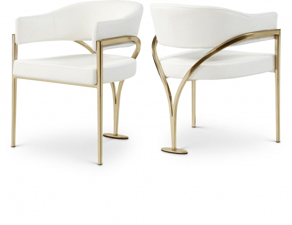 Meridian Furniture - Madelyn Cream Vegan Leather Dining Chair (Set of 2) - 553Cream-C veiw 5