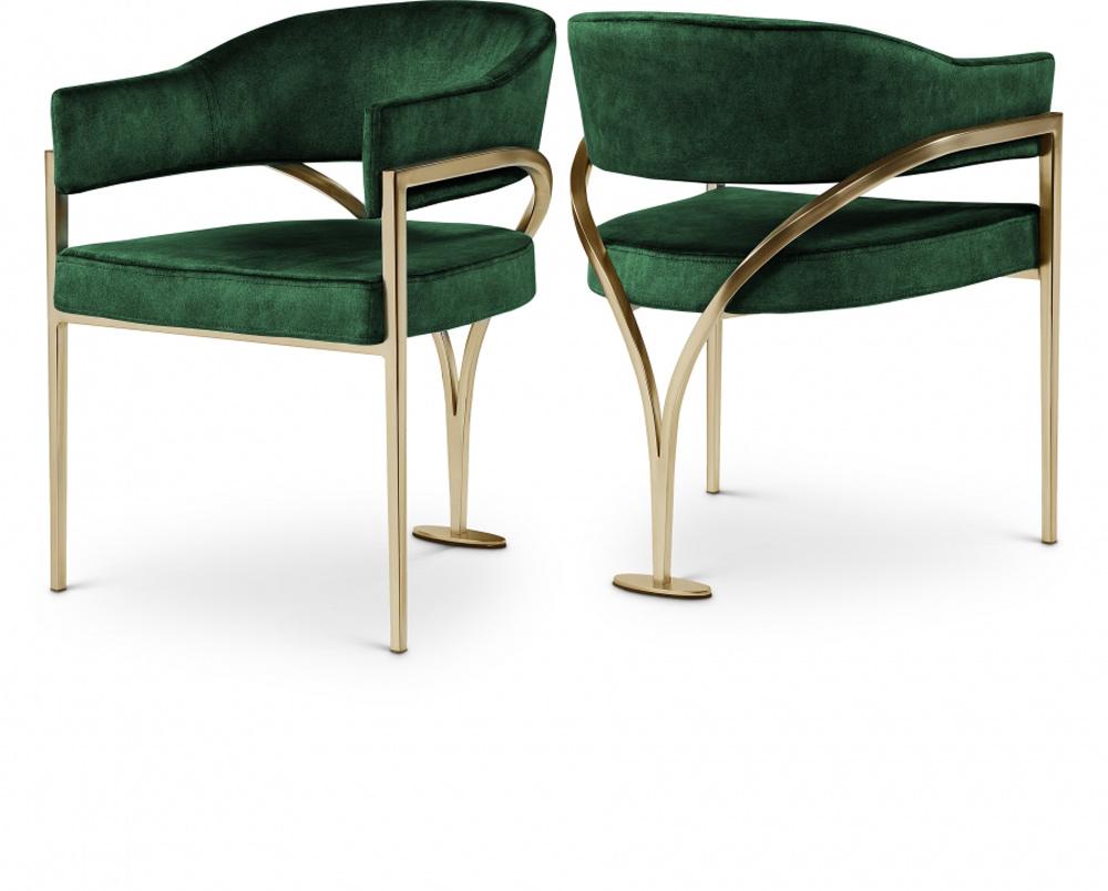 Meridian Furniture - Madelyn Green Velvet Dining Chair (Set of 2) - 553Green-C veiw 5