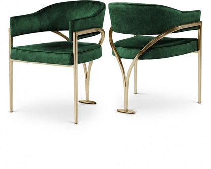 Meridian Furniture - Madelyn Green Velvet Dining Chair (Set of 2) - 553Green-C veiw 5