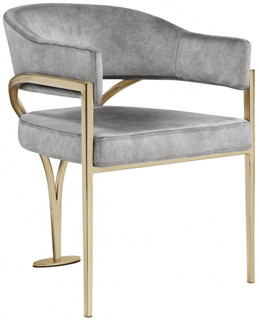 Meridian Furniture - Madelyn Grey Velvet Dining Chair (Set of 2) - 553Grey-C veiw 1