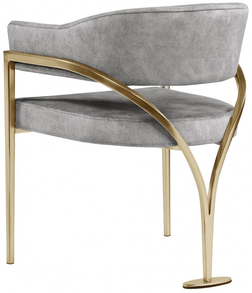 Meridian Furniture - Madelyn Grey Velvet Dining Chair (Set of 2) - 553Grey-C veiw 2