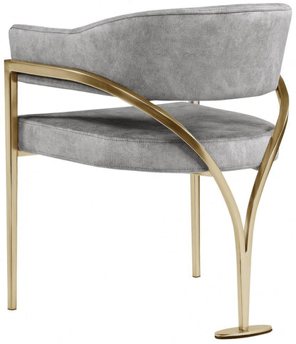Meridian Furniture - Madelyn Grey Velvet Dining Chair (Set of 2) - 553Grey-C veiw 2