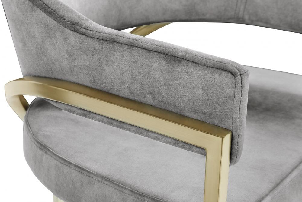 Meridian Furniture - Madelyn Grey Velvet Dining Chair (Set of 2) - 553Grey-C veiw 4
