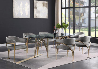 Meridian Furniture - Madelyn Grey Velvet Dining Chair (Set of 2) - 553Grey-C veiw 6