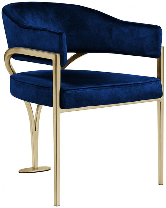 Meridian Furniture - Madelyn Navy Velvet Dining Chair (Set of 2) - 553Navy-C veiw 1