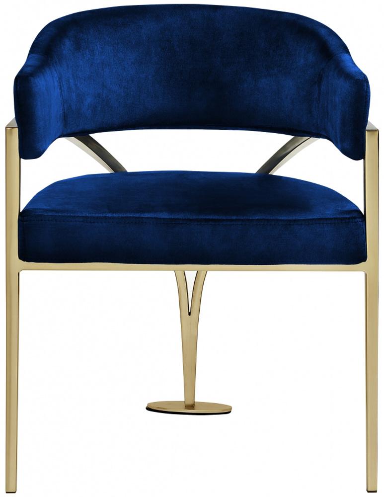 Meridian Furniture - Madelyn Navy Velvet Dining Chair (Set of 2) - 553Navy-C veiw 3