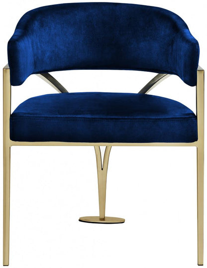 Meridian Furniture - Madelyn Navy Velvet Dining Chair (Set of 2) - 553Navy-C veiw 3