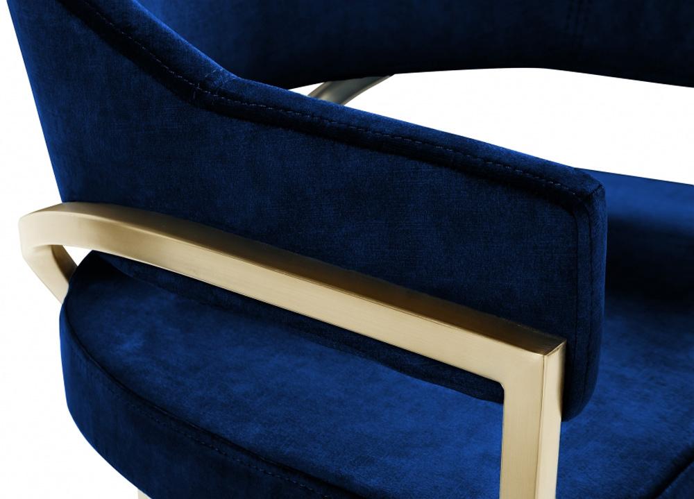 Meridian Furniture - Madelyn Navy Velvet Dining Chair (Set of 2) - 553Navy-C veiw 4