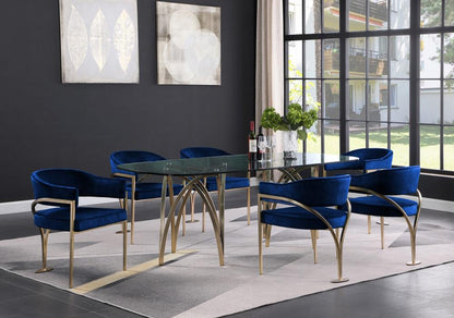 Meridian Furniture - Madelyn Navy Velvet Dining Chair (Set of 2) - 553Navy-C veiw 6