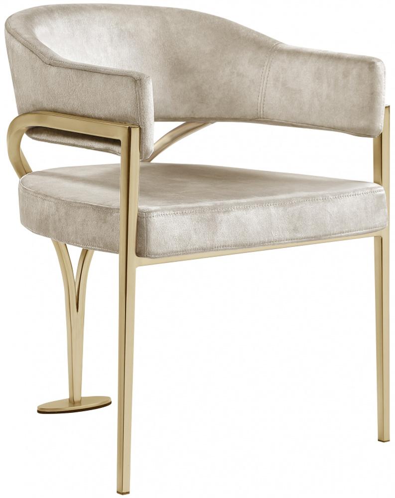 Meridian Furniture - Madelyn Stone Velvet Dining Chair (Set of 2) - 553Stone-C veiw 1