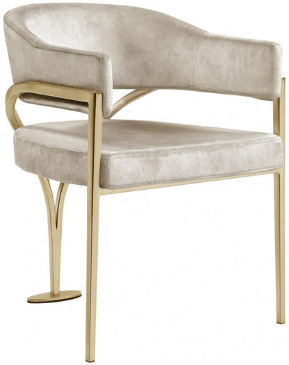 Meridian Furniture - Madelyn Stone Velvet Dining Chair (Set of 2) - 553Stone-C veiw 1
