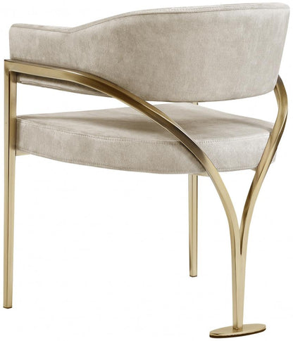 Meridian Furniture - Madelyn Stone Velvet Dining Chair (Set of 2) - 553Stone-C veiw 2