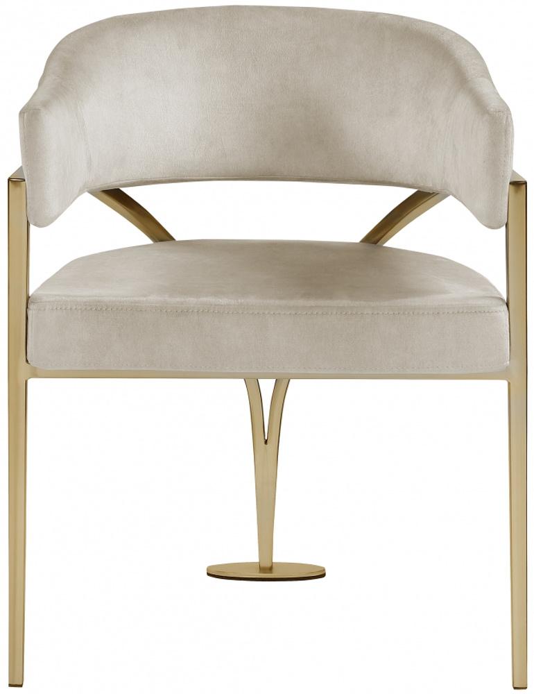 Meridian Furniture - Madelyn Stone Velvet Dining Chair (Set of 2) - 553Stone-C veiw 3