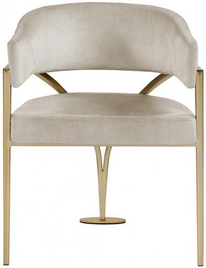 Meridian Furniture - Madelyn Stone Velvet Dining Chair (Set of 2) - 553Stone-C veiw 3