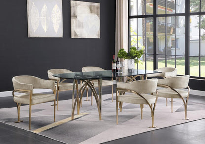 Meridian Furniture - Madelyn Stone Velvet Dining Chair (Set of 2) - 553Stone-C veiw 6