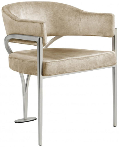 Meridian Furniture - Madelyn Beige Velvet Dining Chair (Set of 2) - 554Beige-C veiw 1