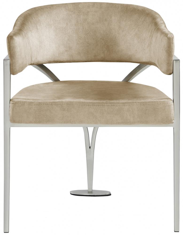 Meridian Furniture - Madelyn Beige Velvet Dining Chair (Set of 2) - 554Beige-C veiw 3