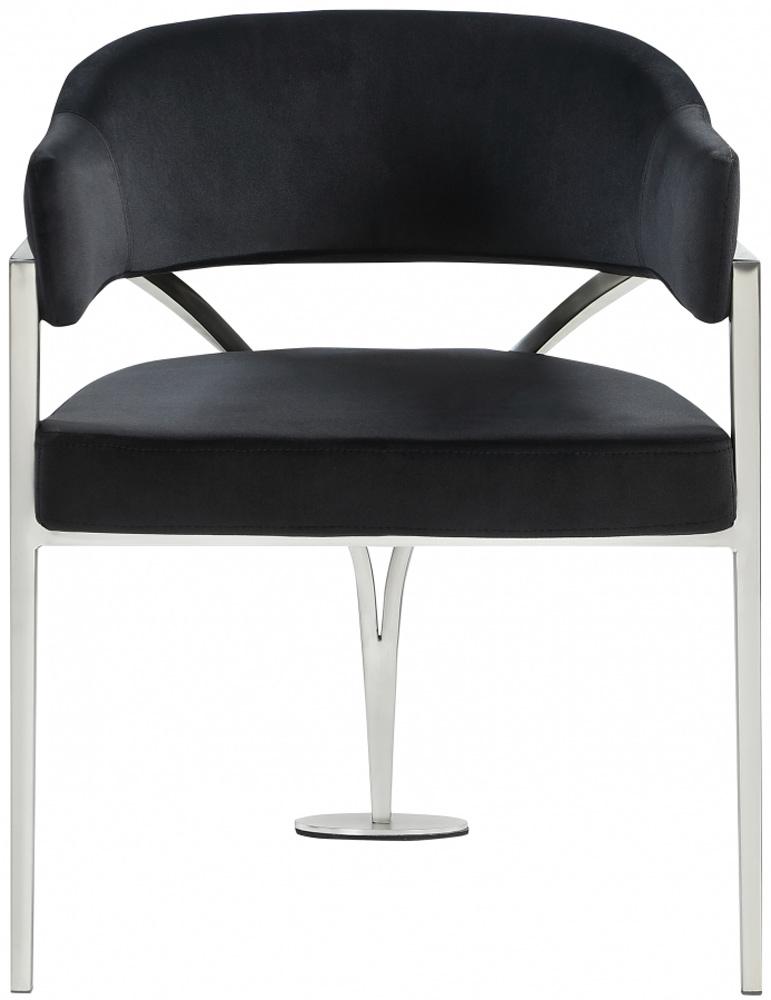 Meridian Furniture - Madelyn Black Velvet Dining Chair (Set of 2) - 554Black-C veiw 3