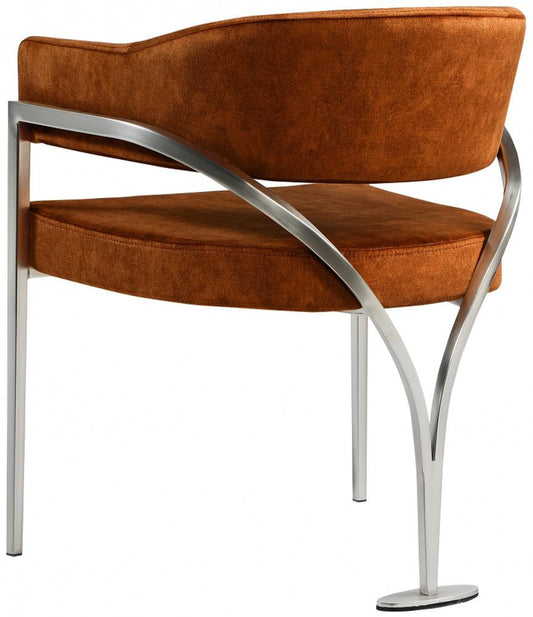 Meridian Furniture - Madelyn Cognac Velvet Dining Chair (Set of 2) - 554Cognac-C veiw 2