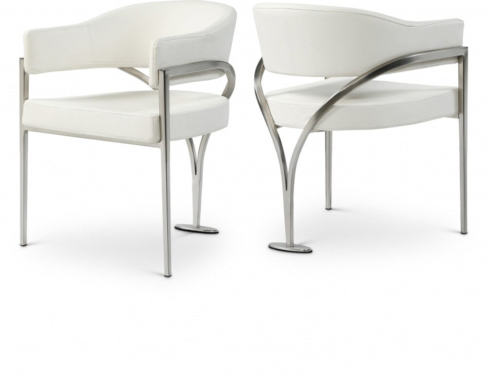 Meridian Furniture - Madelyn Cream Vegan Leather Dining Chair (Set of 2) - 554Cream-C veiw 5