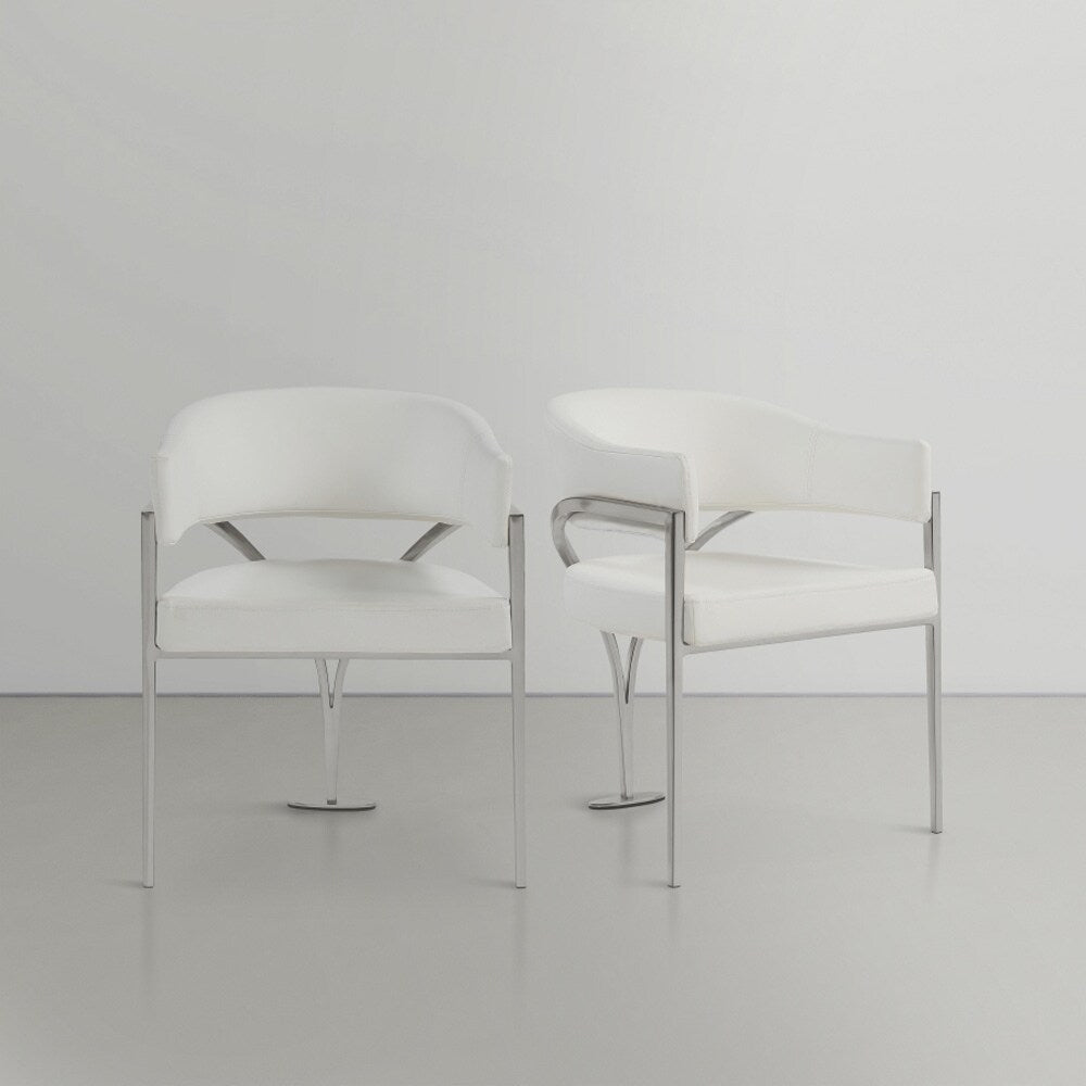 Meridian Furniture - Madelyn Cream Vegan Leather Dining Chair (Set of 2) - 554Cream-C veiw 6